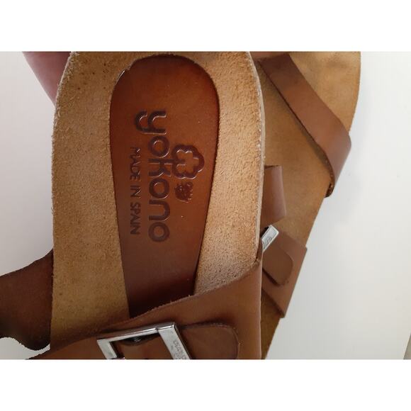 Yokono Brown Leather Footbed Comfort Sandals size 8 EUC Made in Spain - Picture 4 of 6